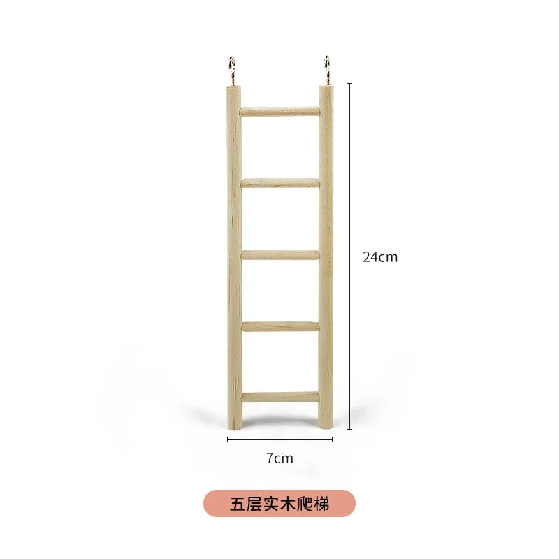 1PC Birds Toy Wooden Ladders Swing Scratcher Perch Climbing 3/4/5/6 Ladder Bird Cage Hamsters Parrot Toys Hanging Pet Supplies