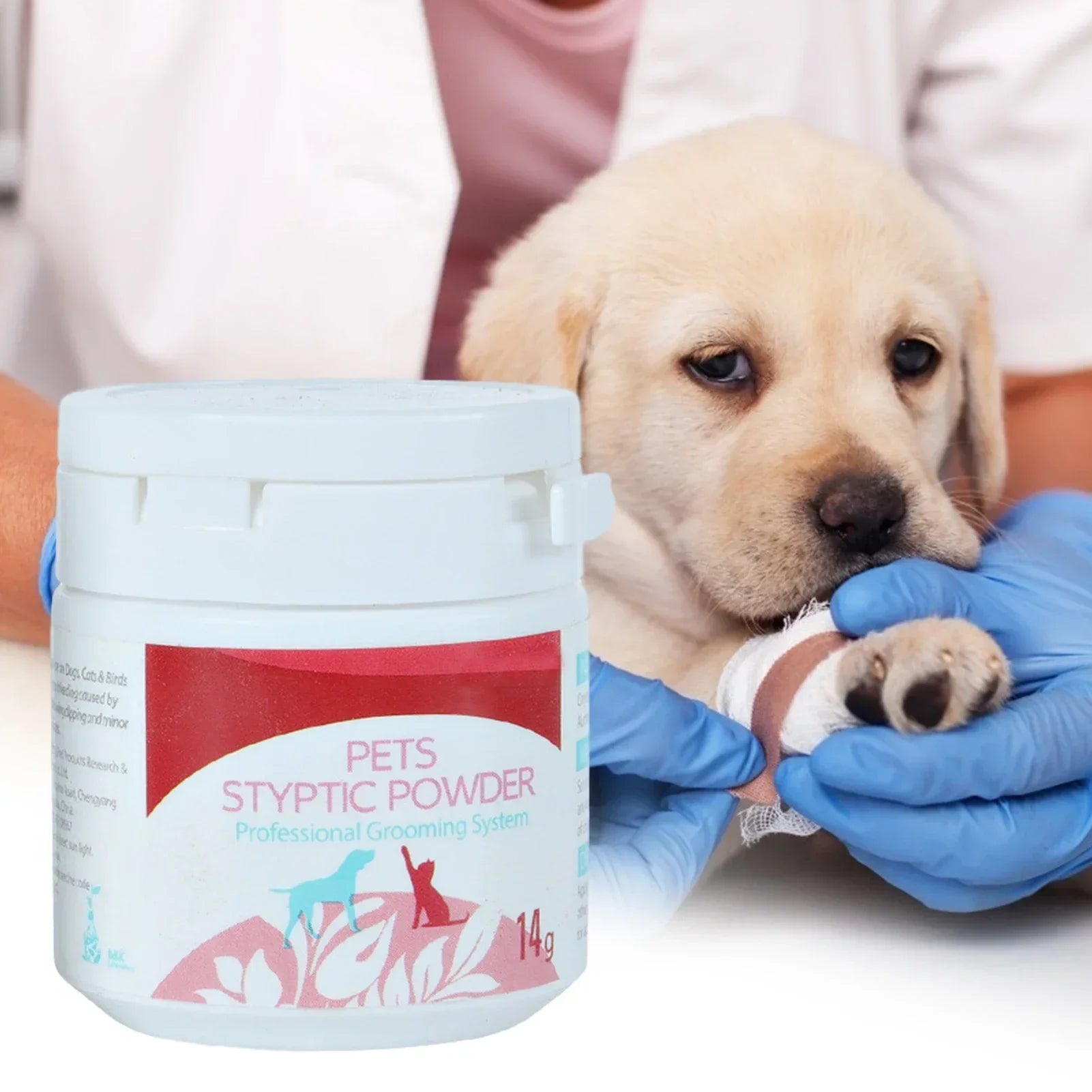 14g Pet Styptic Stop Bleeding Dog Nail Bleeding Quick Hemostatic Powder Claw Nail Wound Bleeding Blood Coagulant Pet Supplies