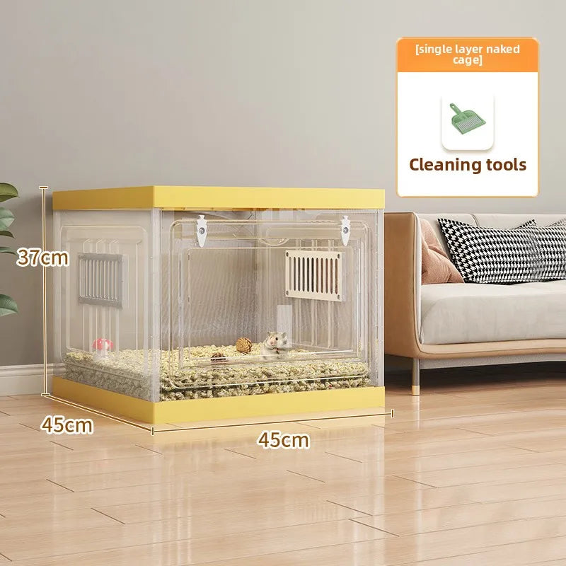 Hamster Cage, Gold Bear Villa, Three-layer Flower Branch Mouse Basic Cage, Kangaroo Feeding Box, Hamster