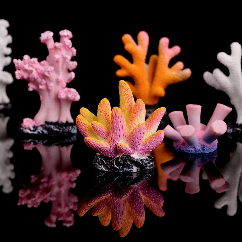 Aquarium Artificial Coral Fish Tank Resin Simulation Coral Starfish Micro Landscape Ornament Reef Aquatic Plants DIY Decoration