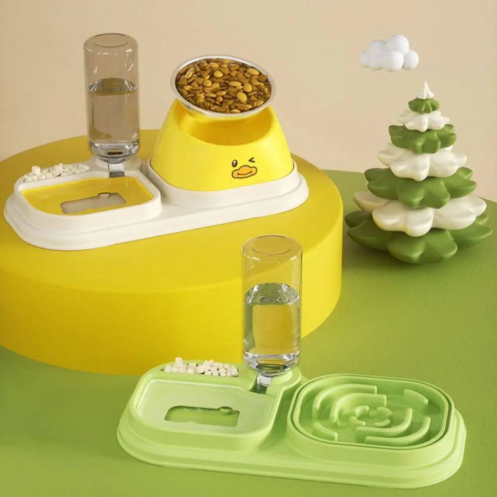 Anti Choking 3-in-1 Cat Bowl Detachable Neck Protection Pet Food Water Dispenser Non Slip Large Capacity Dog Cat Drinker Feeder