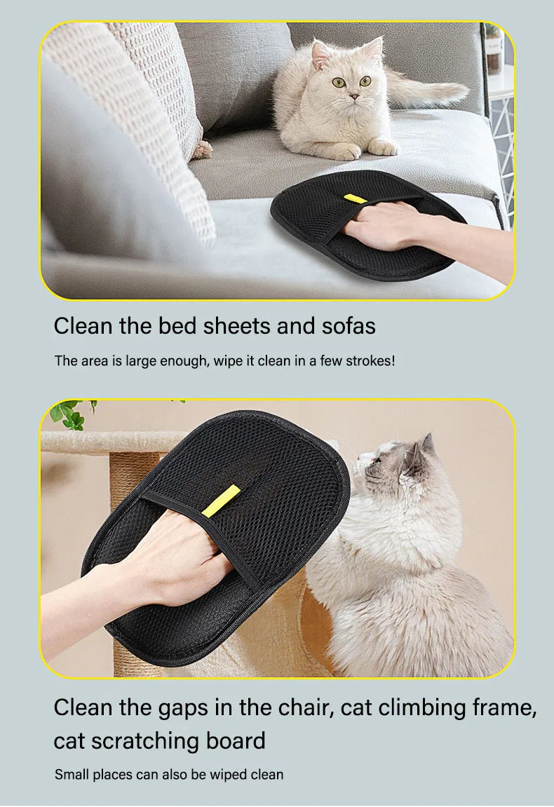 Cat Hair Cleaner Pet Gloves Household Hair Remover Cat Dog Hair Remover Brush Remover Hair Sticking Device Home Hair Scraper