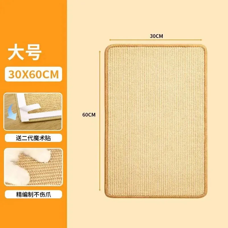 Mat Cat Scratching Board Wear-resistant Non-shedding Sofa Protector Sisal Mat Wall-mounted Vertical Claw Sharpening Cat Supplies