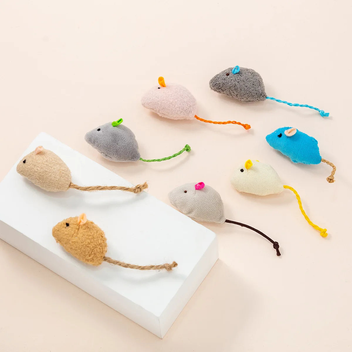 3-200 Pcs Rattle Cat Mouse Toys Also Prefilled Catnip Faux Fur Cat Toys Interactive Cat Game Catnip Toys for Cats Pet Products