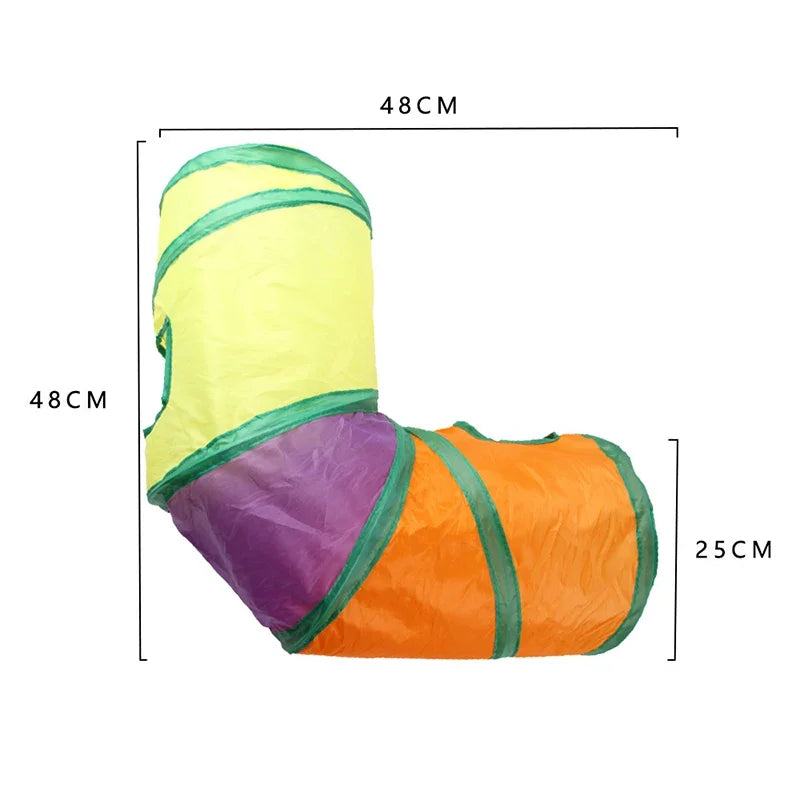 Collapsible Rainbow Cat Tunnel Pet Tube Play Toy Indoor Outdoor Kitty Puppy Toys for Puzzle Exercising Hiding Training Cat Toys