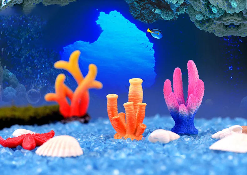 수족관 Simulation Resin Coral Ornaments Fish Tank Artificial Desktop Adornment Cute DIY Aquarium Background Landscape Decoration