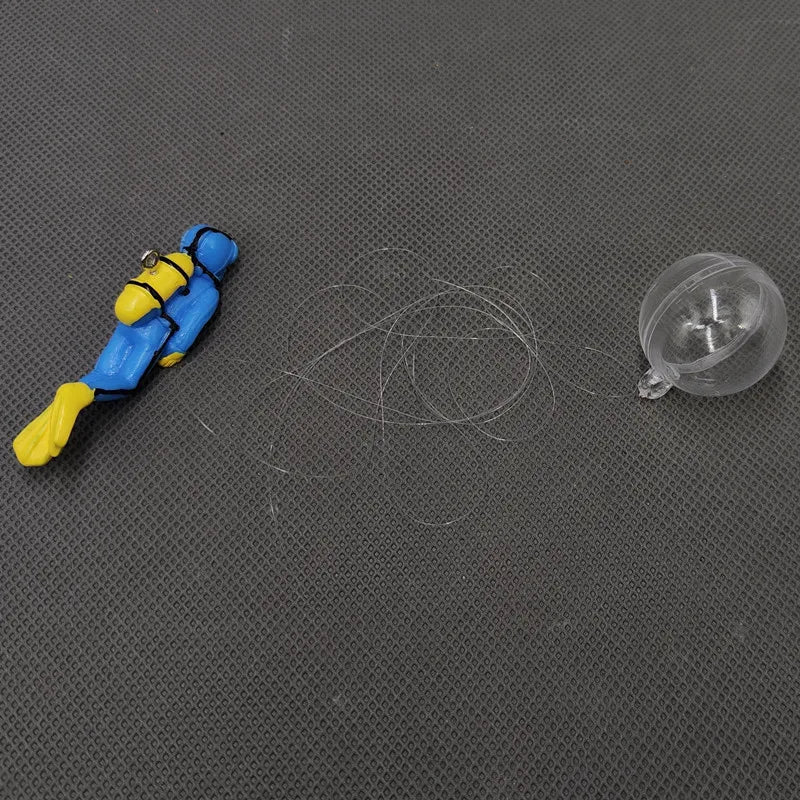 Fish Tank Diver Ornaments Landscape Decoration Aquarium Gifts Fish Tank Popular Floating Accessory with Ball and Line