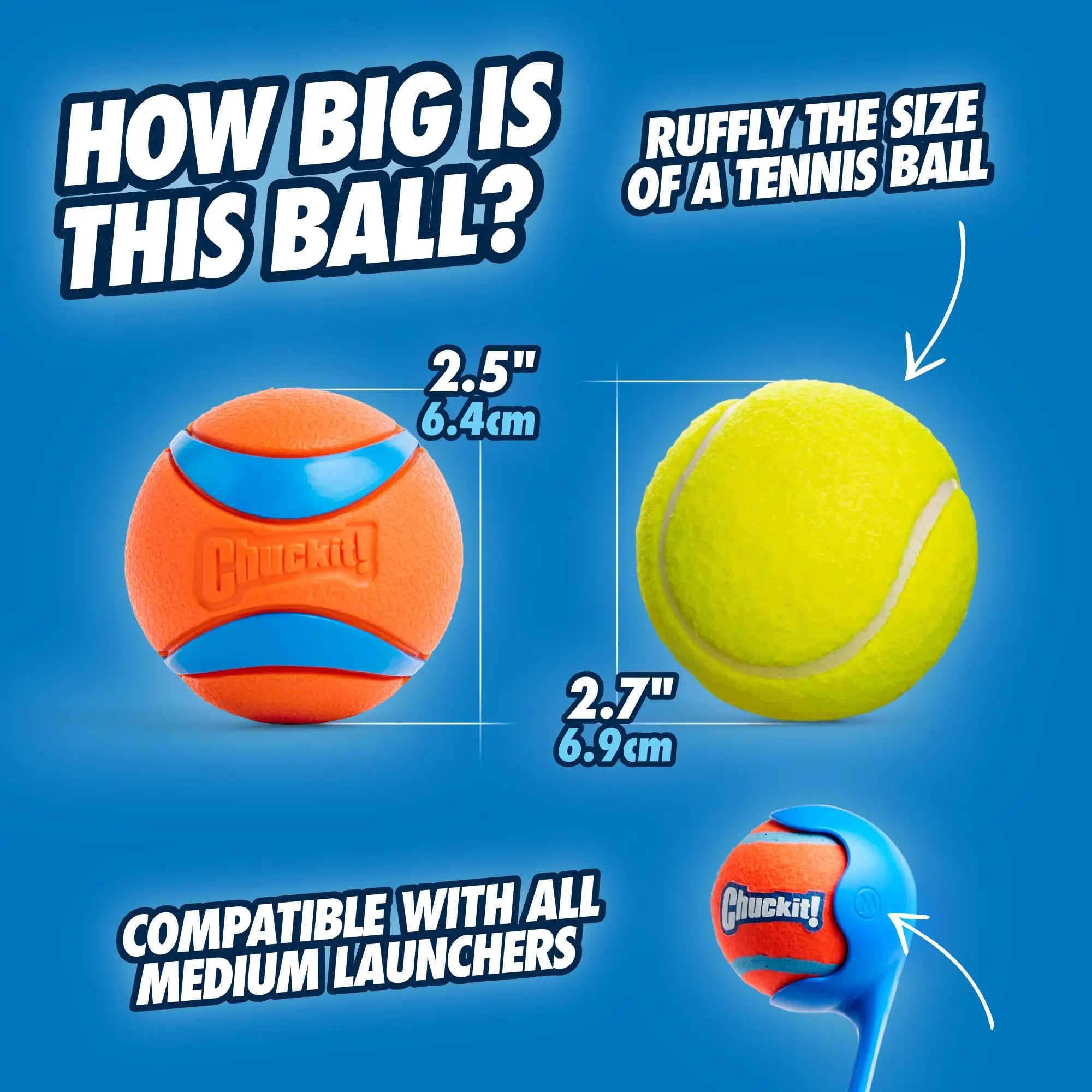 Chuckit! Ultra Ball Dog Toy - Small Bouncy Fetch Balls For Dogs 0-20 lbs - Made from Durable Rubber - Floating Water Pet Toys