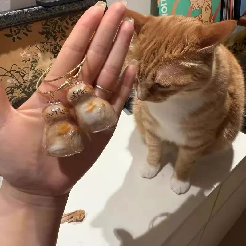 Cat Hair Storage Box Memorial Keychain Transparent Pet Fur Storage Container Hanging Cat Keychain Pendant for Pet Lovers