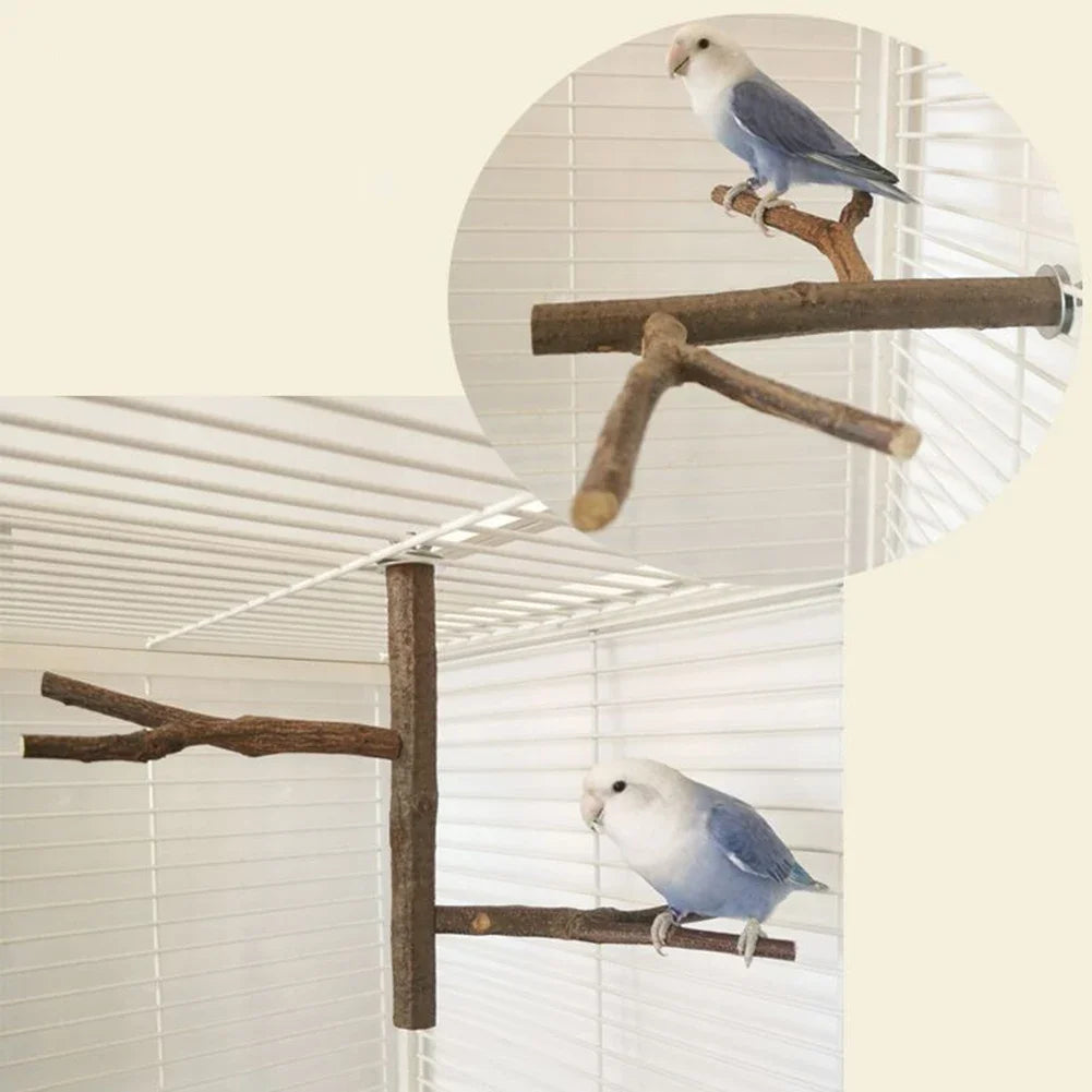 Multi Stand Branch Parrot Perch Bird Cage Toys Natural Bird Perch Stand for Small Budgies Conure Parrot Parakeets Bird Toy