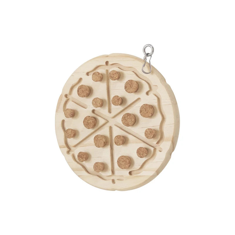Parrot Chewing Toys Natural Wooden Parrots Block Cork Puzzle Toy Hanging Small Birds Playing Tearing Toy Bird Accessories