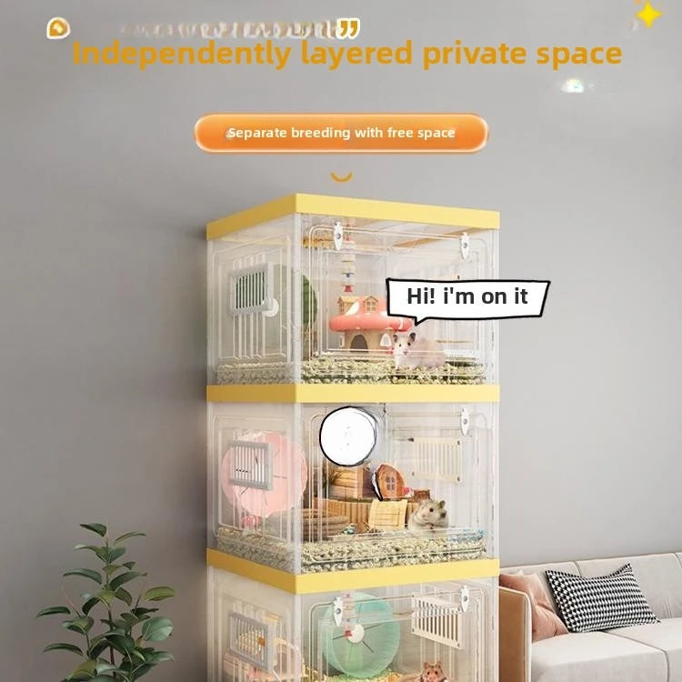 Hamster Cage, Gold Bear Villa, Three-layer Flower Branch Mouse Basic Cage, Kangaroo Feeding Box, Hamster