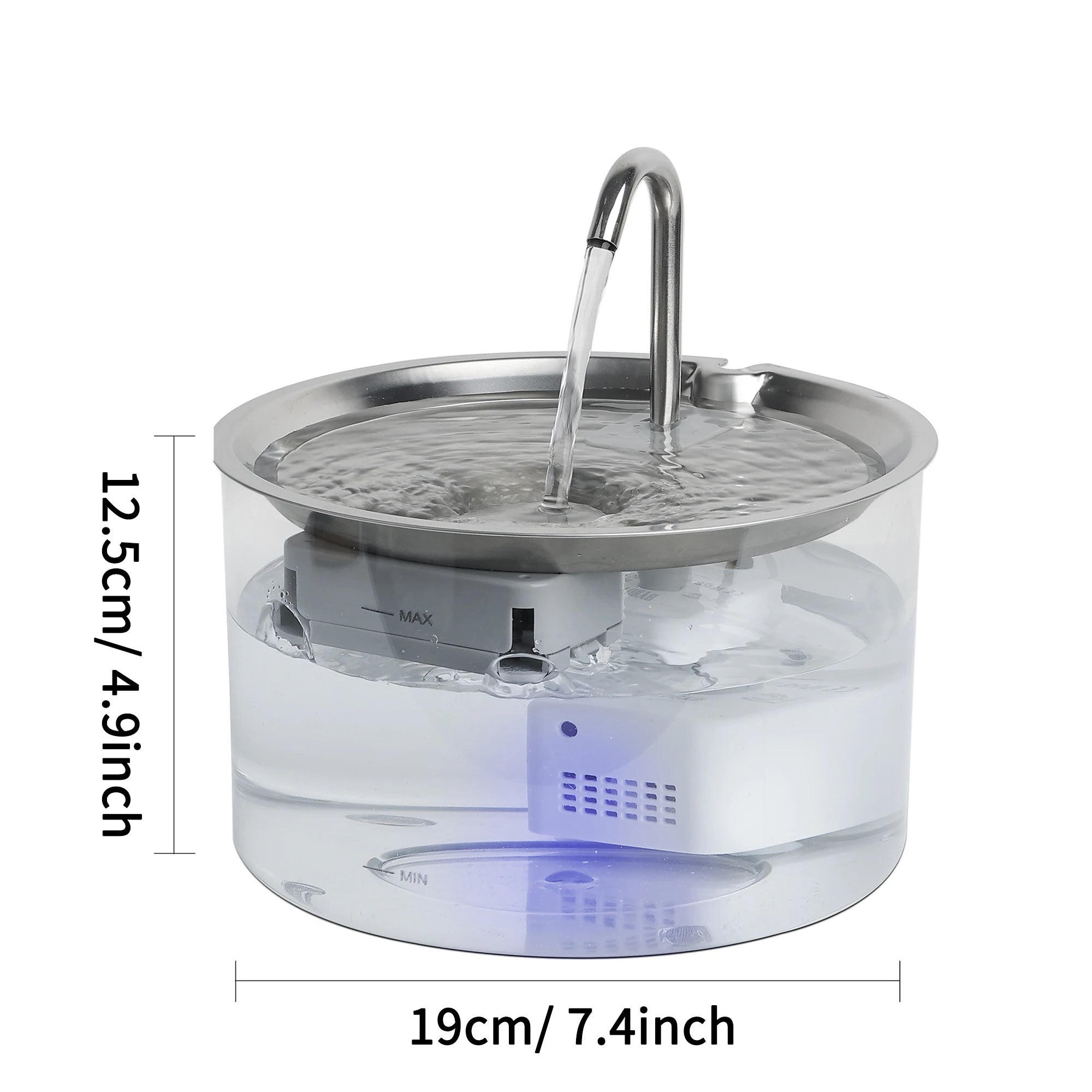 3L Cat Water Fountain,Pet Water Dispenser With Filter,Dog Drinking Fountain For Cats,Ultra Quiet Water Pump