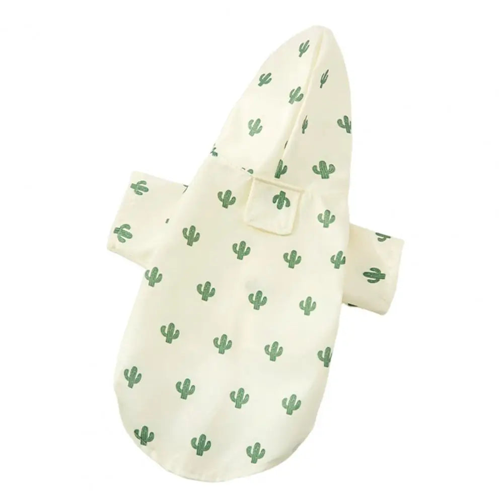 Fastenertape Pet Raincoat Multifunctional Waterproof Pet Raincoat with Hood for Dogs Reflective Print Sunscreen for Small