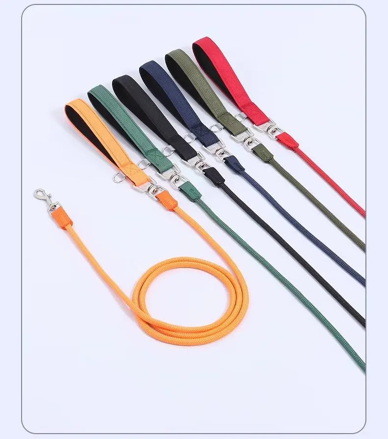 Dog Leash Colorful Long Dogs Leash 2M Pet Chain Nylon Leashes for Dog Walking Comfortabe Handle Dogs Leashes 160cm Pet Supplies