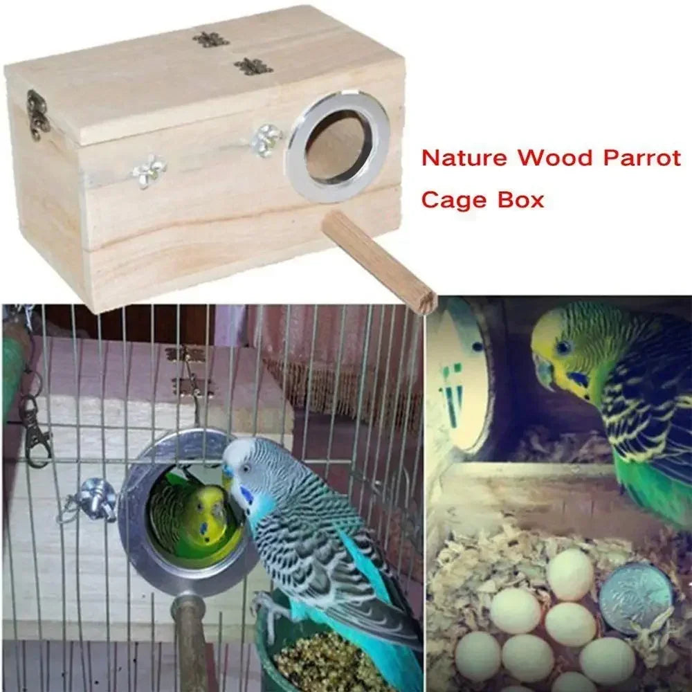 Bird Breeding Box Cage Nest For Parrot Nesting House Wooden Lovebirds Finch Home Tools