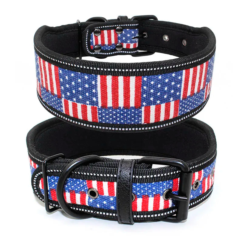 Fashion Big Dog Collar Reflective Adjustable Pet Collars for Small Medium Large Dogs German Shepherd Whippet Pets Accessories