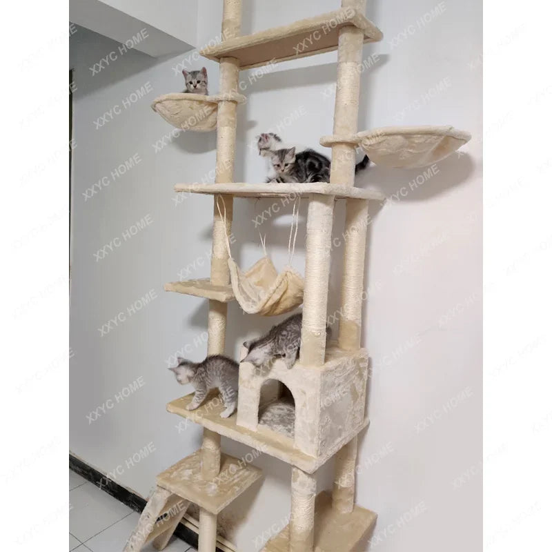 Ceiling Cat Climbing Frame Sky Pillar Sisal  Jumping Platform  Rack Cat Nest  Tree Integrated Large  Climbing Frame