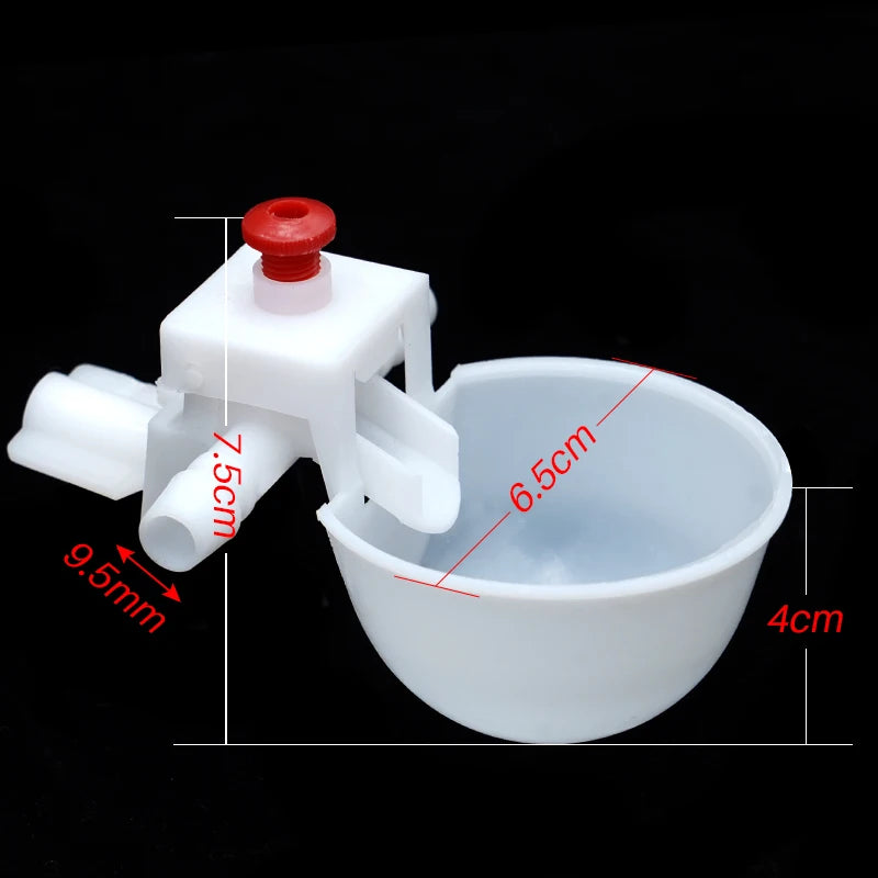 6/12Pcs Adjustable Poultry Drinker Bowl Plastic Automatic Pigeon Water Cups for Chikens Bird 9.5mm Water Drinking Fountain