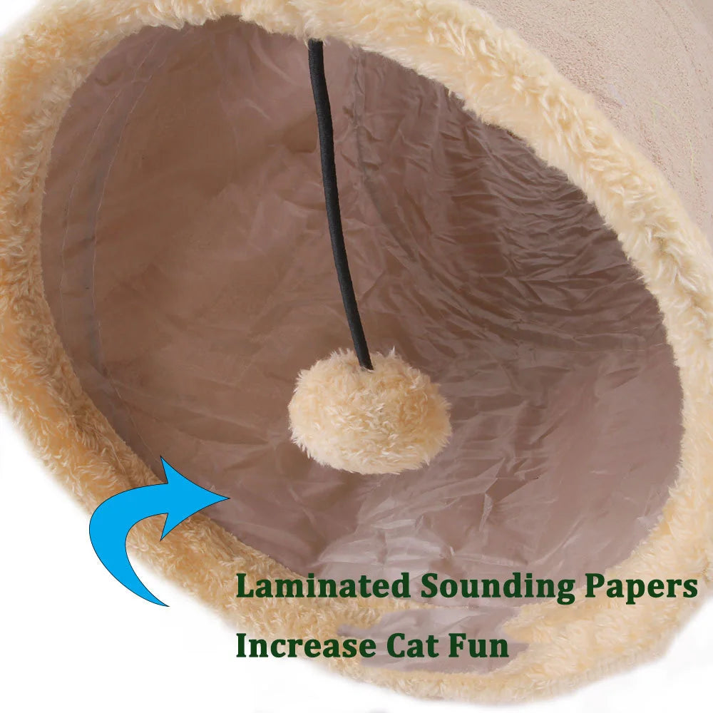 PARKER Collapsible Cat Tunnel Suede Fabric Game Chase Hidden Tunnel Tube Indoor Game Hide Training Pet Toys Dogs Cats Rabbits