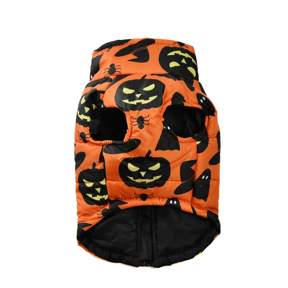 Halloween Dog Clothes Winter Warm Puppy Vest Jacket For Small Dogs Cats Outdoor Waterproof Pet Coat Chihuahua Costume Apparel