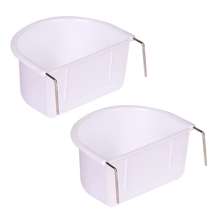 New 2pcs Bird Food Feeding Dish Easy to Install Bird Cage Feeder Bowl for Small Animals Budgie Parrot Parakeets Lovebirds