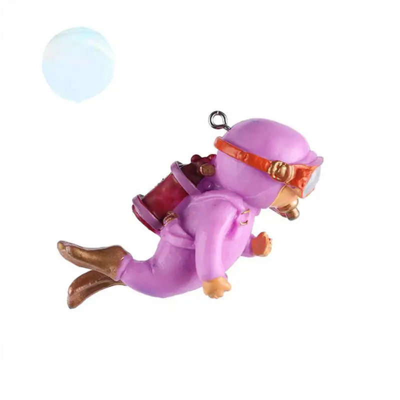 Fish Aquarium Diver Ornaments Mini Diver Simulated Floating Frogman Kawaii Miniature Figures For Fish Tank Scene Decorations