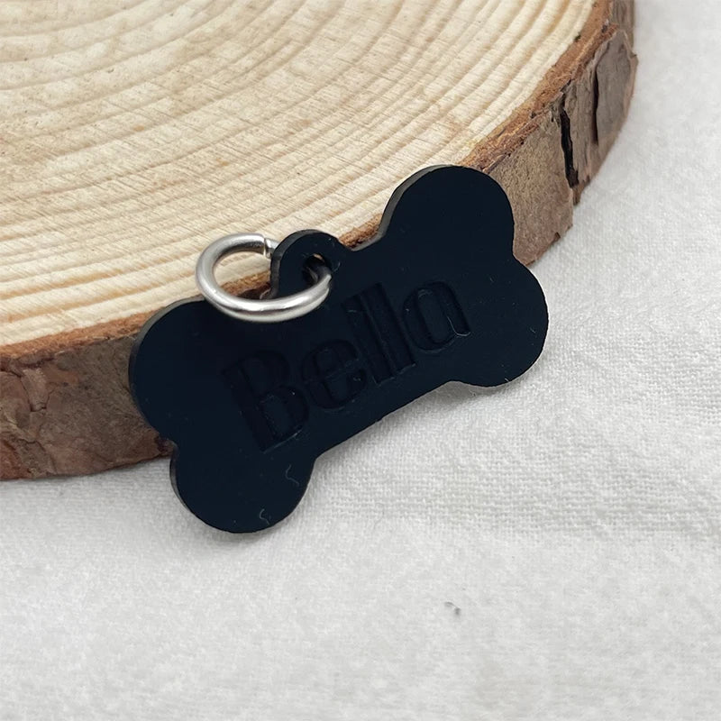 2024 Silicone bone shape Pet Anti-lost ID Tag Personalized Dog Collar Tag Engraved Name Custom Pendant Puppy Collars Accessories