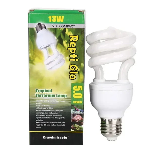 Generic 10.0 Uvb Reptile Light Bulb 13w 220v - Uv Lamp For Bearded Dragons, Tortoise Snake Pets, Energy Saving Heating Lighting
