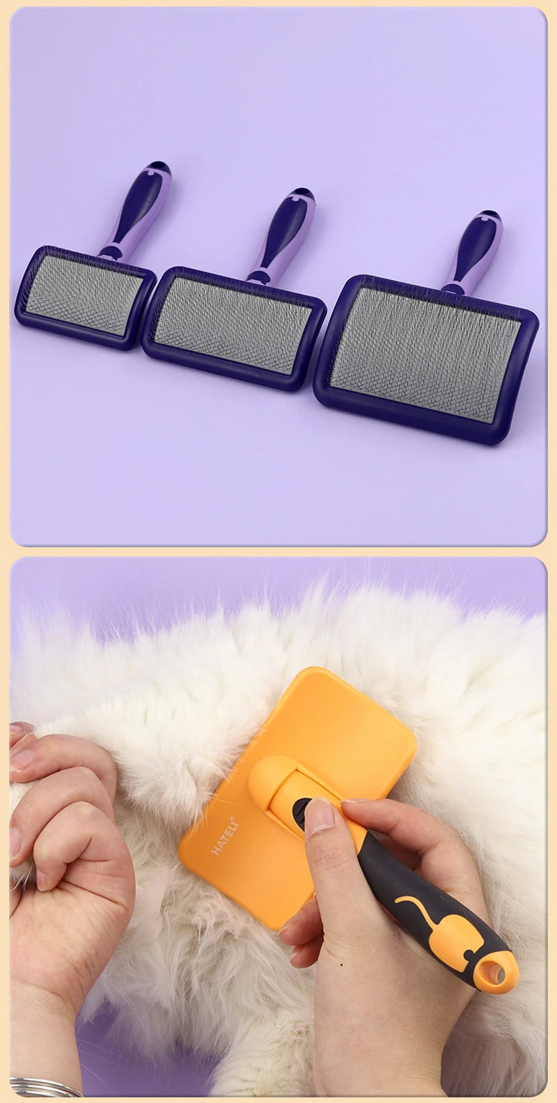 Dog Brush Stainless Steel Dogs Combs Massage Dog Grooming Brush Pet Hair Remover Cleaning Tools Soft Handle Cat Comb Cat Br Comb