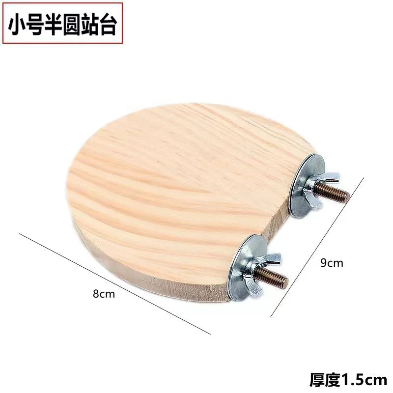Parrot Bird Wood Perch Stand Platform Rectangle Board For Budgie Parakeet Cockatiel Fan-shaped Shelf Stand Hamster Gerbil Rat