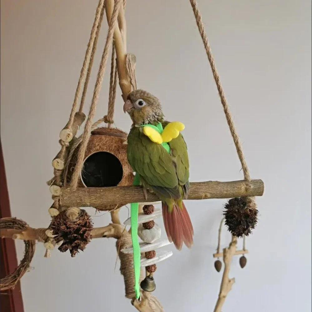 Adjustable Parrot Bird Harness Leash Set Anti-bite Training Harness Parrots Outdoor Flying Rope Cockatiel Small Birds Supplies