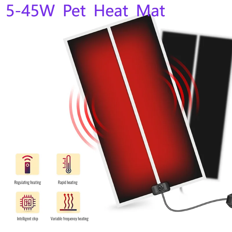 5W/7W/14W/20W/28W/35W/45W Pet Heating Pad Reptile Electric Blanket Warm Adjustable Temperature Controller Incubator Mat Tools