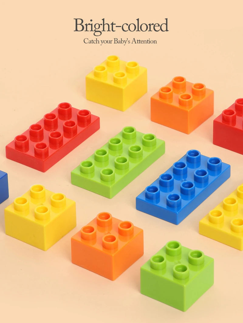 62-310 pieces DIY Building Blocks Bulk Compatible with Duplo Animals Marble Run City Classic Bricks Assembly Model Kids Toys