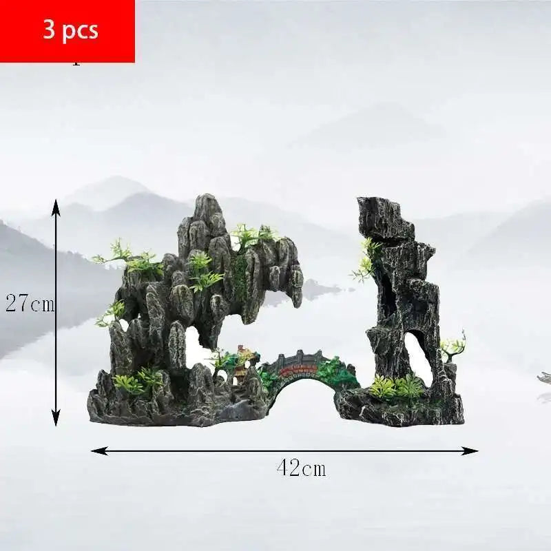 Large fish tank decoration resin aquarium decoration rockery landscape accessories fish tank aquarium decoration background