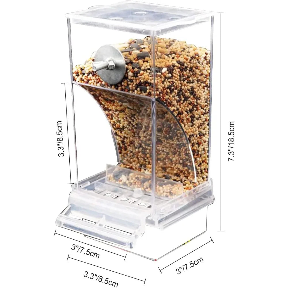 Automatic Parrot Feeder Drinker No Mess Bird Feeders Seed Food Container Cage Accessories for Small and Medium Parakeets