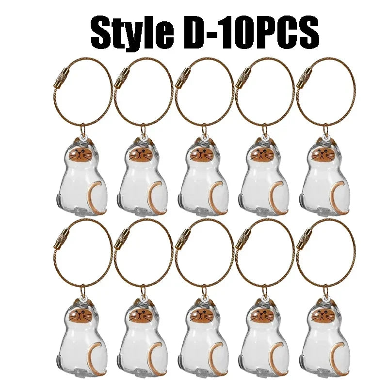 1-40PCS Pet Hair Organiser Memorial Keyring Transparent Cat Hair Organiser Souvenir for Pet Lovers Pet Memorials
