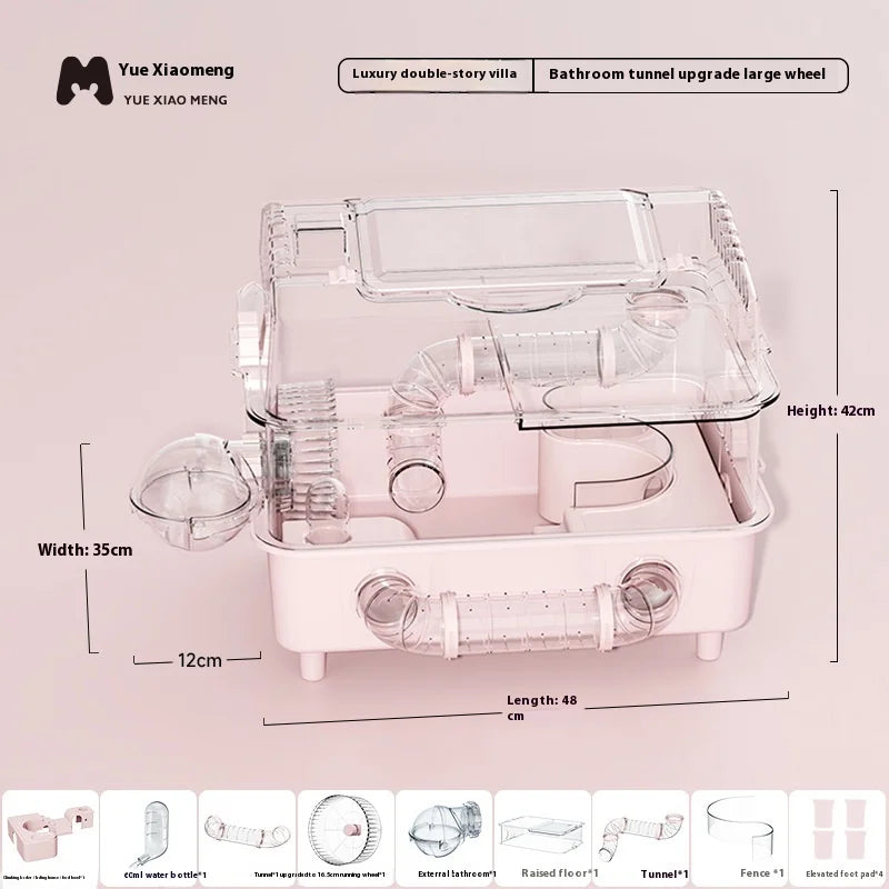 Hamster Cage Large Luxury Villa Supplies Three-layer Acrylic Panoramic Transparent Golden Bear Special Nest