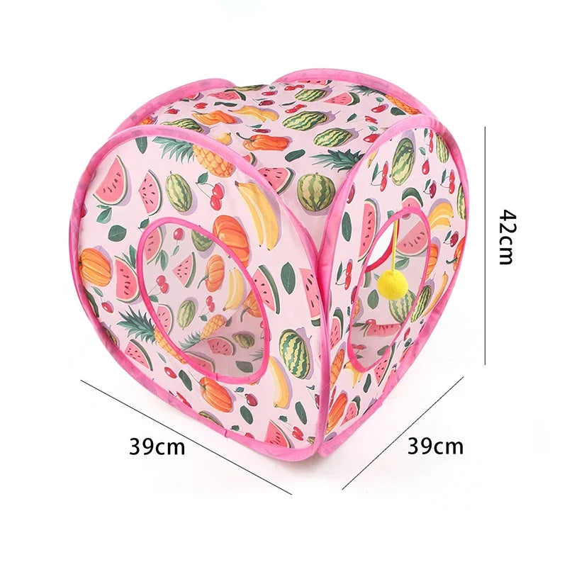 Collapsible Rainbow Cat Tunnel Pet Tube Play Toy Indoor Outdoor Kitty Puppy Toys for Puzzle Exercising Hiding Training Cat Toys