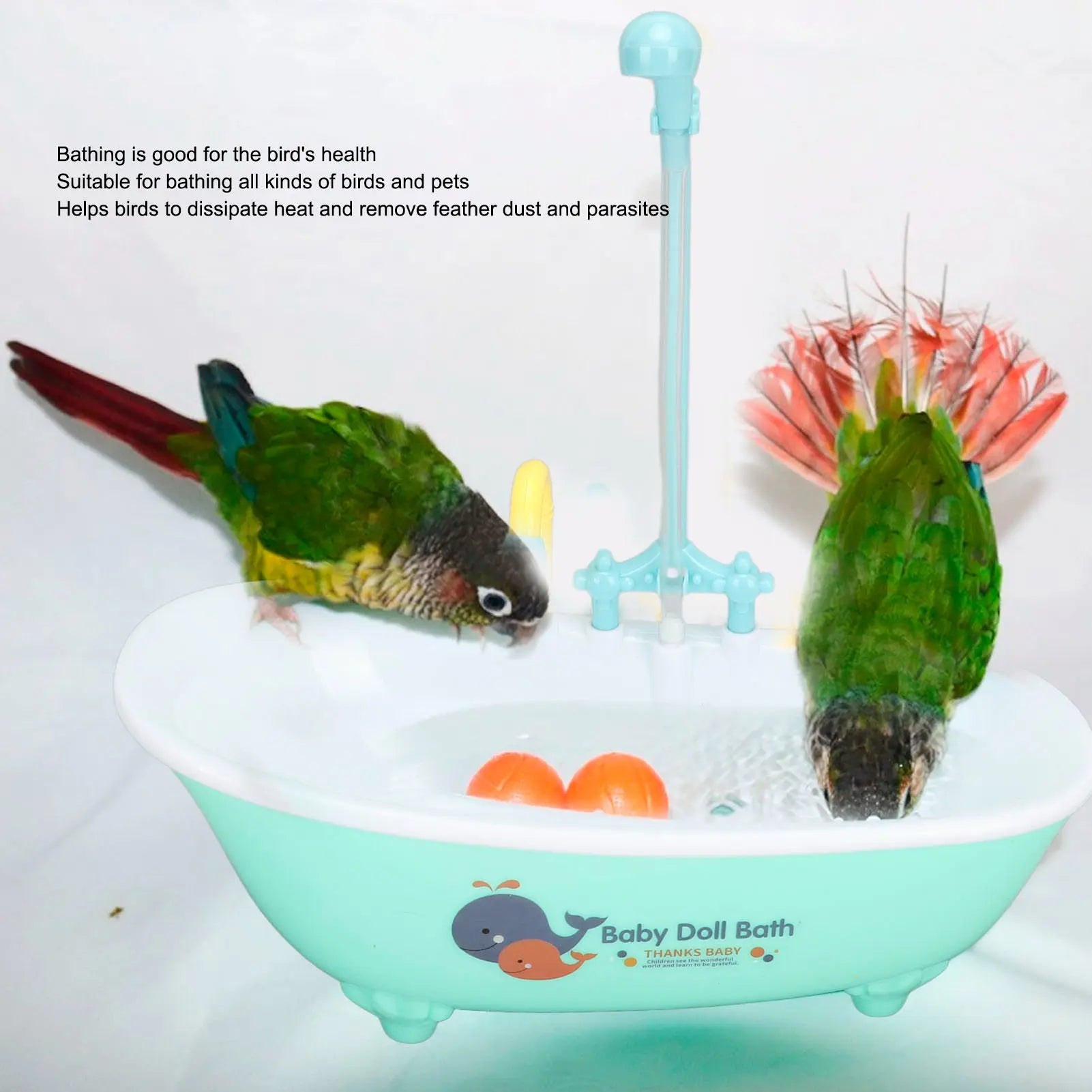 Bird Parrot Bathtub Multifunctional Circulating Water  Parrot Automatic Bathtub Cute Odorless for Bird Shower Accessories