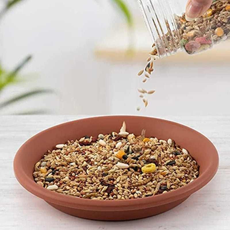 2 Layers Wall Hanging Bird Feeder Tray Bowl Tree Mounted Bird Bath Spa Include 2 Bird Trays Metal Rings Screws Attracts Birds