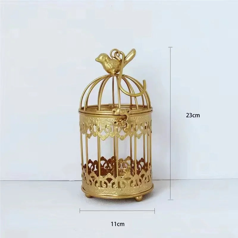 Iron Metal Bird Cage  Decoration Hanging Flower  Wedding Candle Holder Jewelry