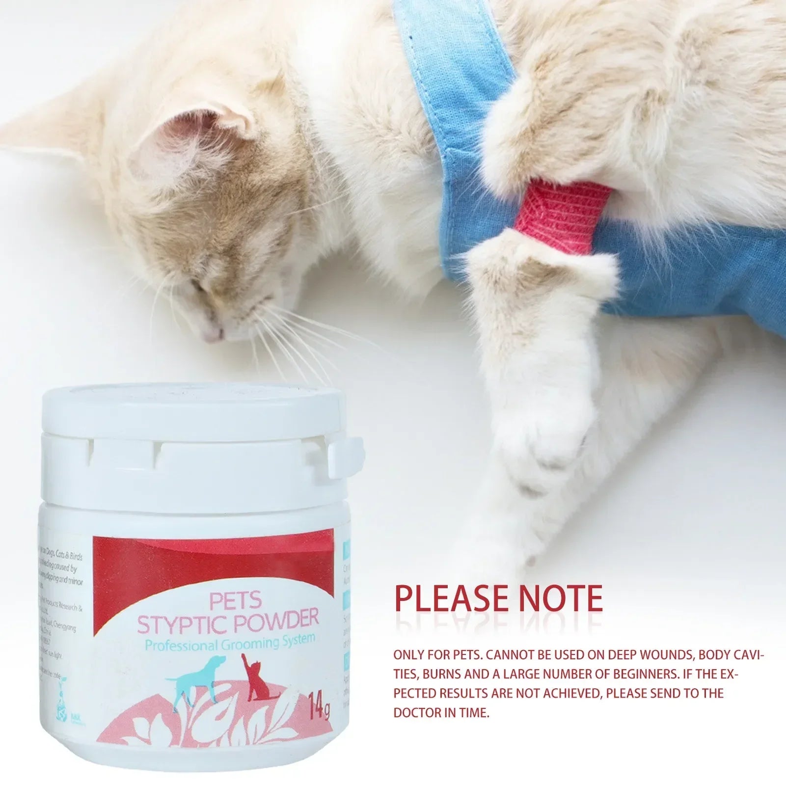 14g Pet Styptic Stop Bleeding Dog Nail Bleeding Quick Hemostatic Powder Claw Nail Wound Bleeding Blood Coagulant Pet Supplies