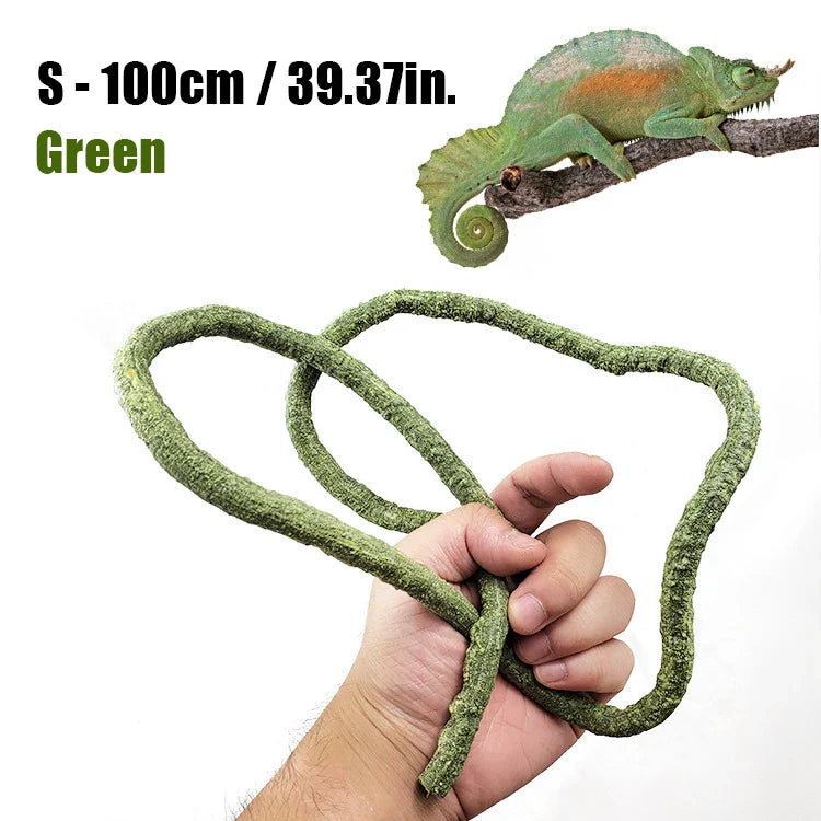 Reptile Landscaping Vine Fake Branches Rainforest Foam Rattan Terrarium Decor Habitat Decoration for Lizard Chameleon