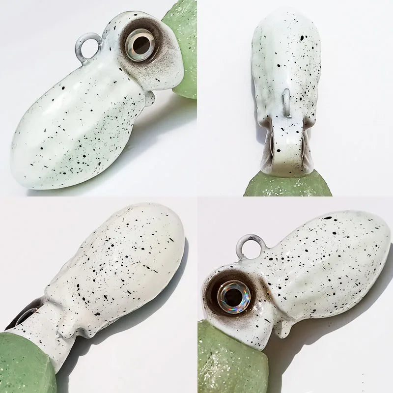 1PC Glow Trolling Lure 100g150g200g250g300g350g400g Copper Head Octopus Squid Skirt Bait With Hook Big Game Drag Fishing Lure