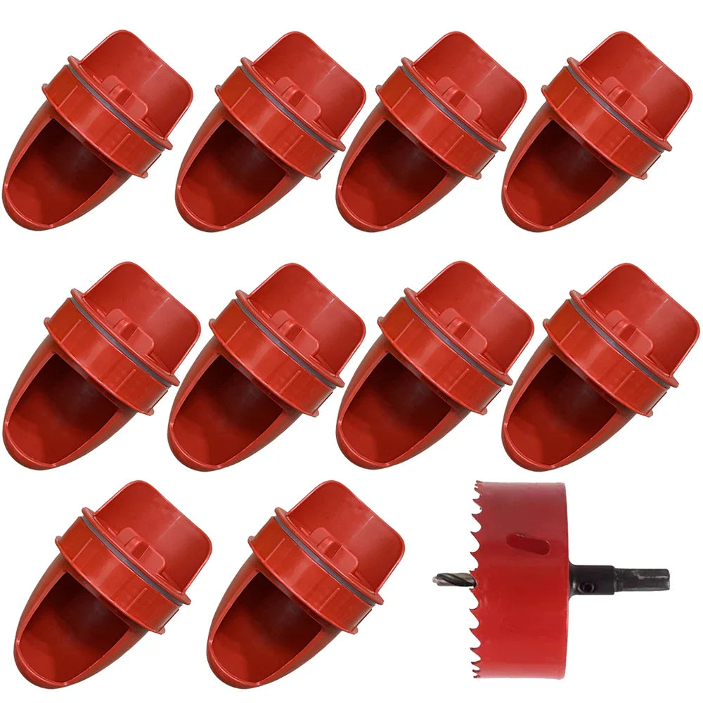 Chicken Feeder Poultry Feeding Supplies DIY Rain Proof Poultry Feeder Port Gravity Feed Kit For Buckets Barrels Bins Troughs