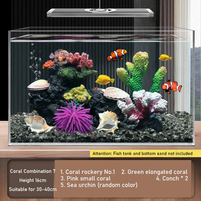 A3 Fake Coral Small Ornament Set Simulation Water Grass rockery Decoration Fish Tank Decoration Shell Water Scenery Package Home