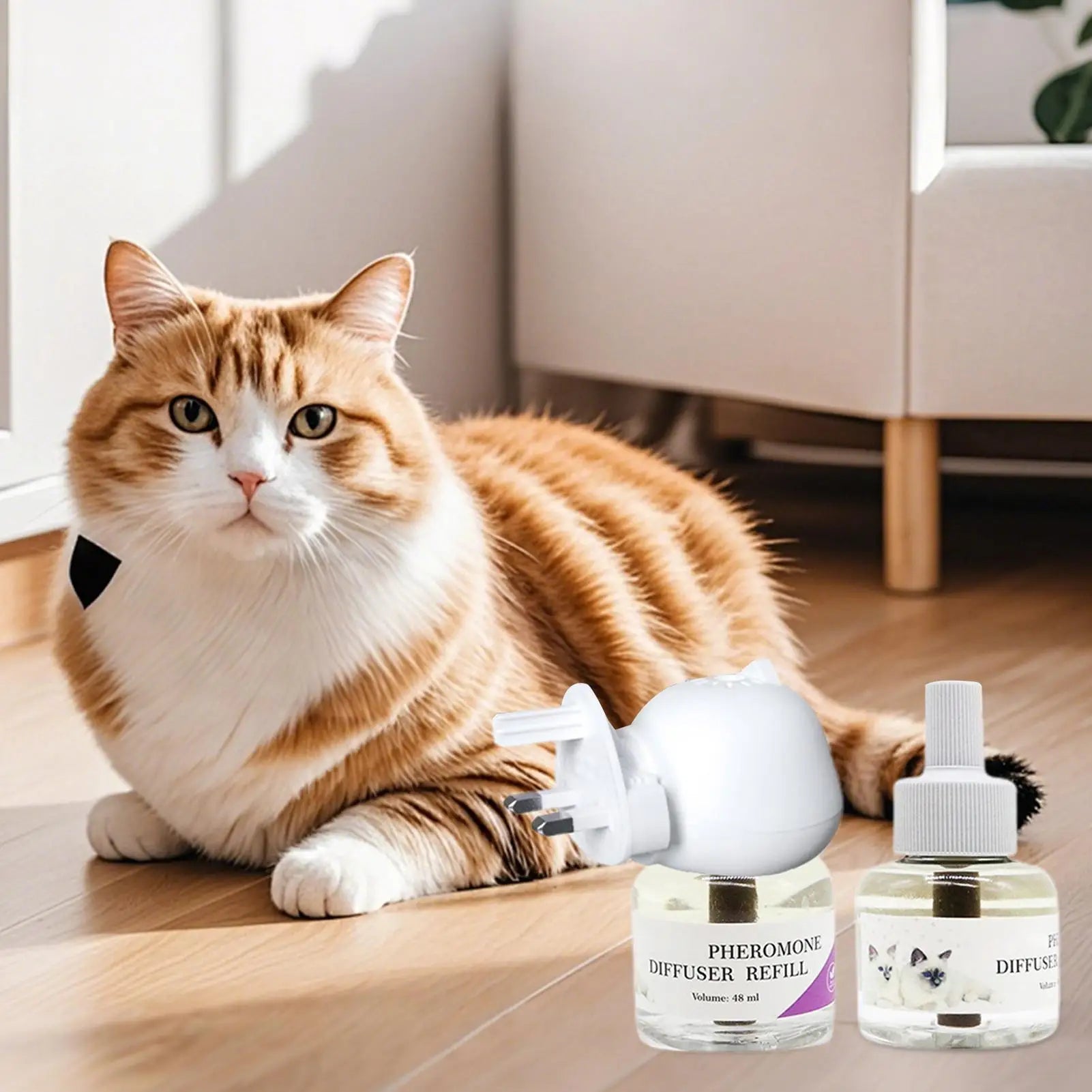 Cat Pheromone Diffuser Calming Pheromone Diffuser For Cats Plug Supplies Ease Sleep Anti Stress Comfort For Indoor Kitten Travel