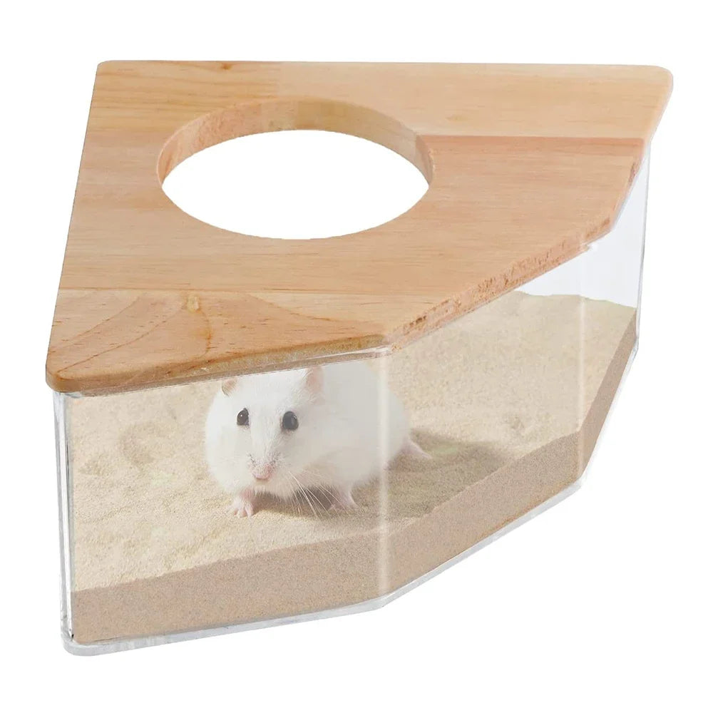 Hamster Bathroom House Sandbox Full Transparent Urine Sand Basin Golden Bear Supplies Sand Bath Container Small Pet Bathroom
