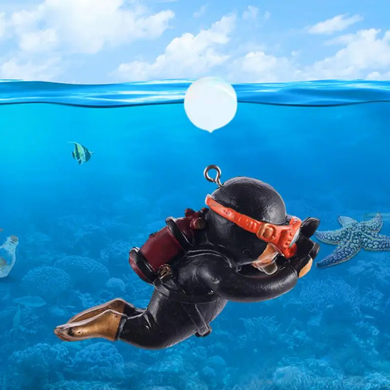 Fish Aquarium Diver Ornaments Mini Diver Simulated Floating Frogman Kawaii Miniature Figures For Fish Tank Scene Decorations